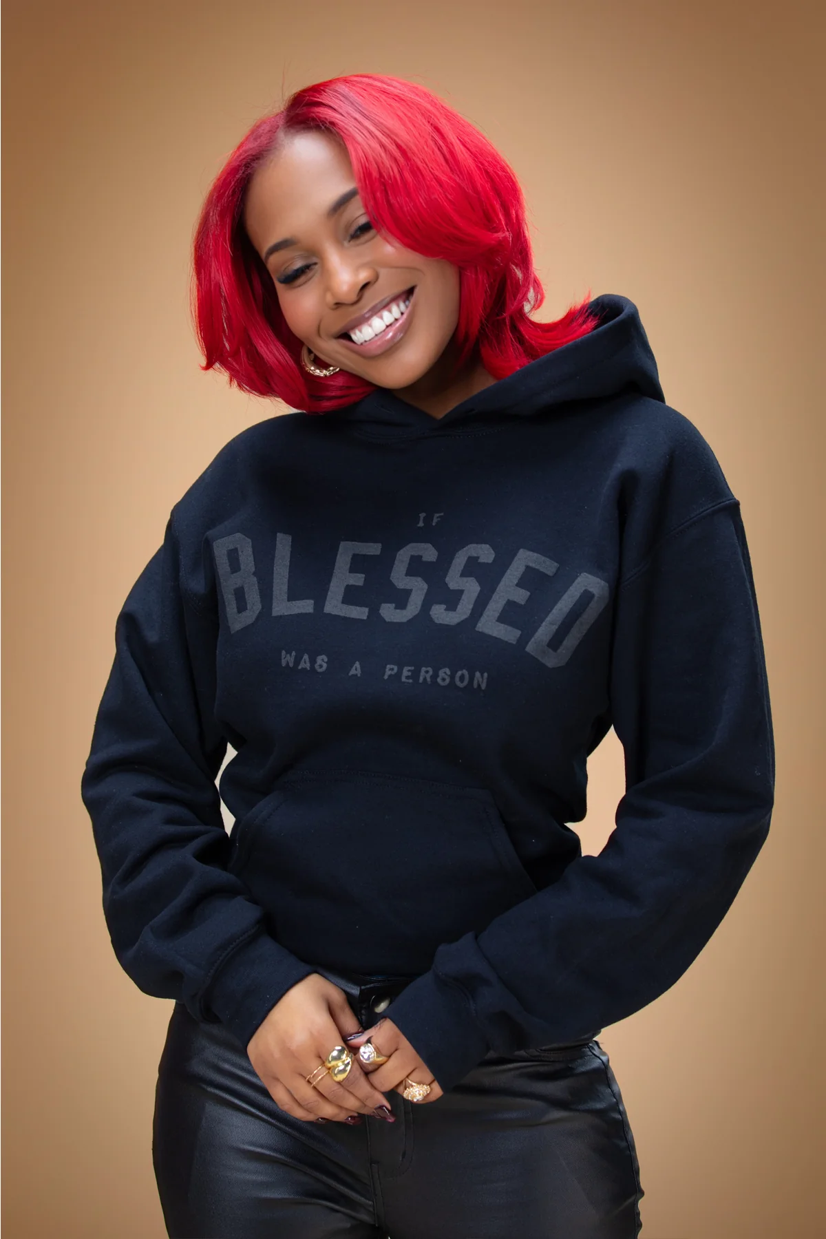 **3 Hoodie Bundle** Monochromatic Lightweight Box Logo (Black on Off-Black) - Image 3